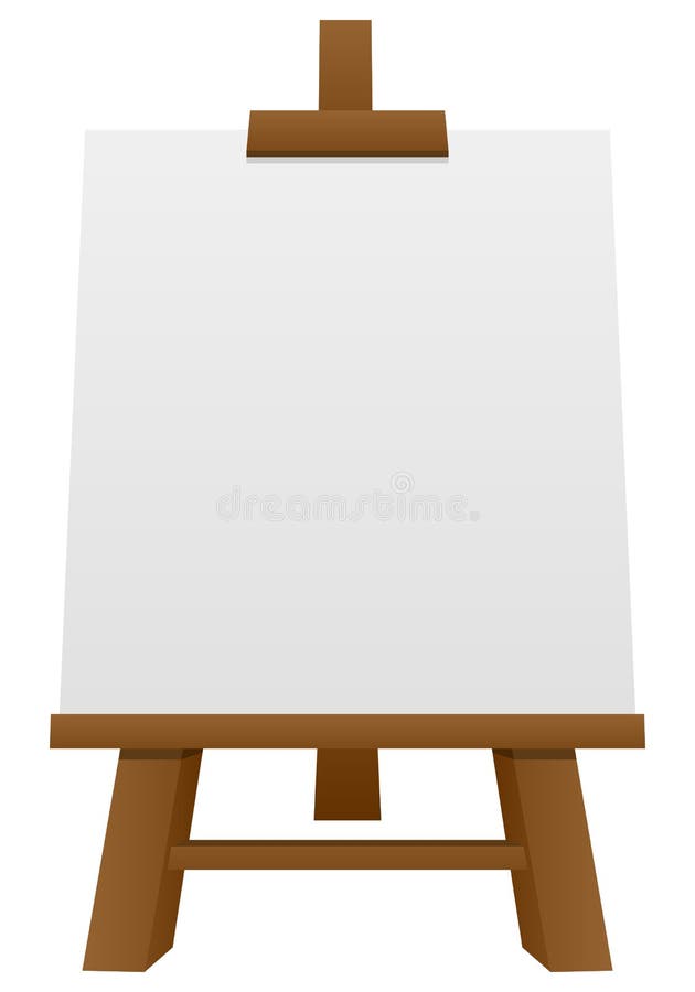 Drewniana sztaluga z Pustą kanwą ilustracja wektor Drewniana sztaluga z Pustą kanwą ilustracja wektor