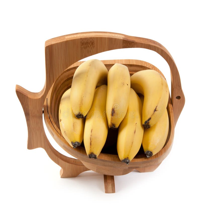 Drewniana wiązadło bananowa waza zdjęcia stock