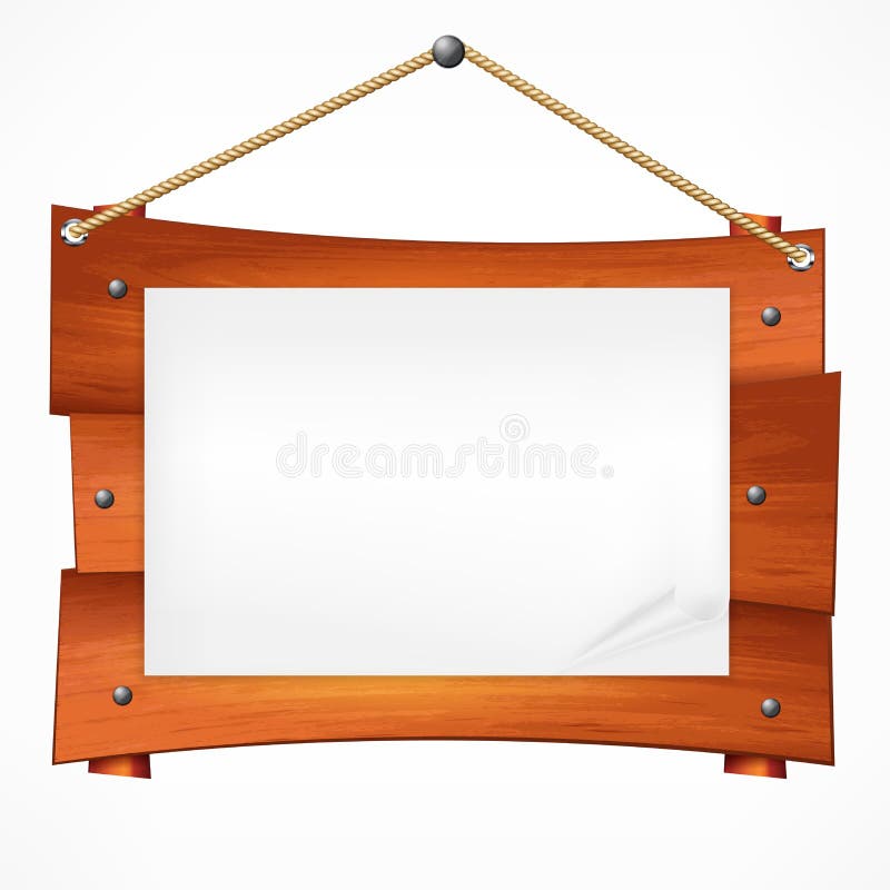 Drewniana znak deska na arkanie r?wnie? zwr?ci? corel ilustracji wektora ilustracji Drewniana znak deska na arkanie r?wnie? zwr?ci? corel ilustracji wektora ilustracji