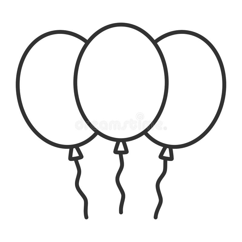 Drie Ballons schetsen Vlak Pictogram op Wit