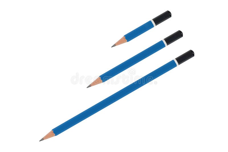 Drie blauwe potloden royalty-vrije stock foto Drie blauwe potloden royalty-vrije stock foto
