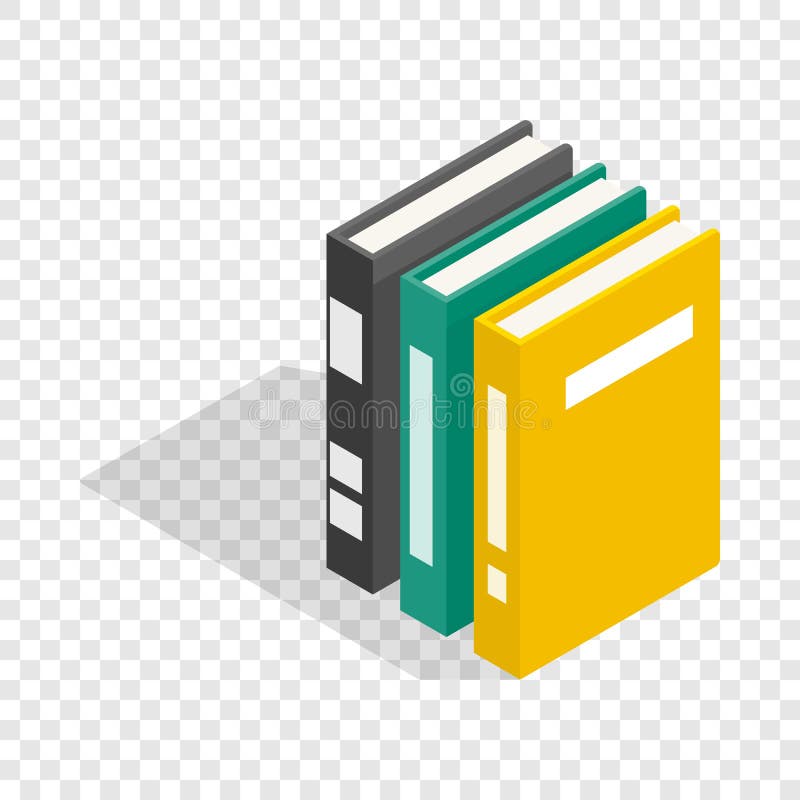 Drie boeken van encyclopedie isometrisch pictogram stock illustratie Drie boeken van encyclopedie isometrisch pictogram stock illustratie