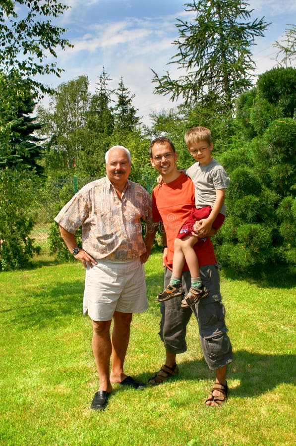 Familie van drie generaties royalty-vrije stock afbeelding