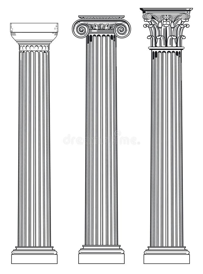 Drie Griekse kolommen