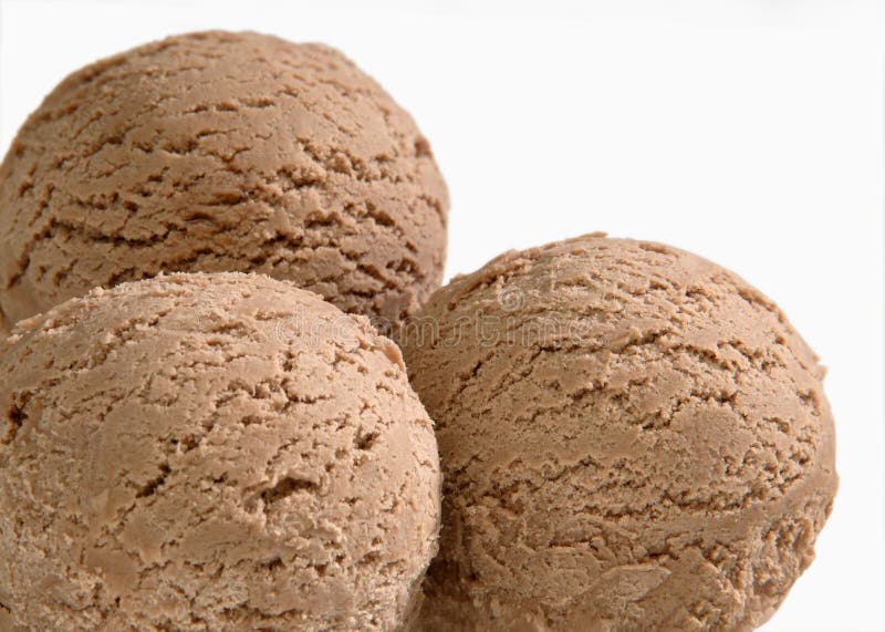 Drie lepels van chocoladeroomijs royalty-vrije stock afbeeldingen Drie lepels van chocoladeroomijs royalty-vrije stock afbeeldingen