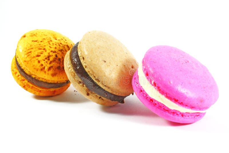 Drie makarons stock afbeeldingen Drie makarons stock afbeeldingen