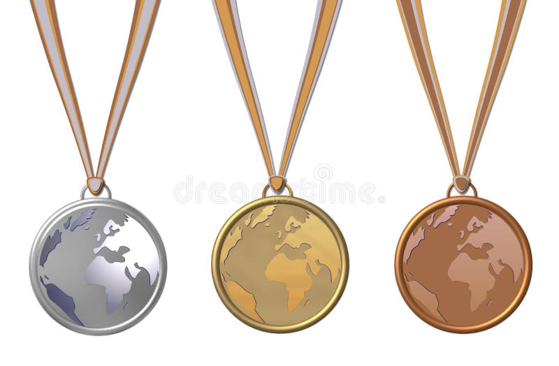 Drie medailles stock illustratie Drie medailles stock illustratie