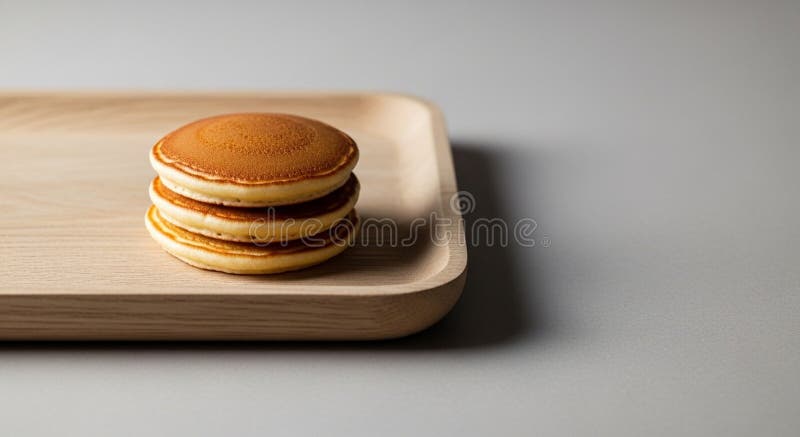 Drie pannenkoeken netjes op elkaar gestapeld op een royalty-vrije illustratie