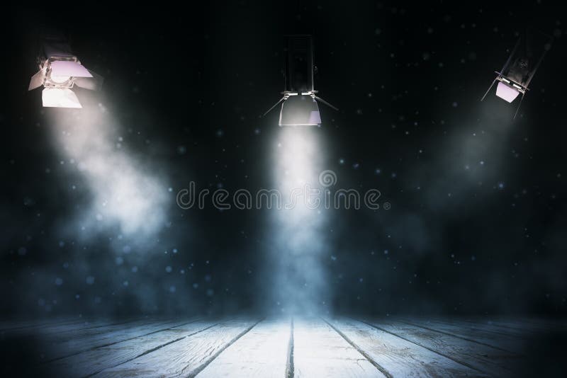 Drie schijnwerper verlichtend stadium vector illustratie Drie schijnwerper verlichtend stadium vector illustratie