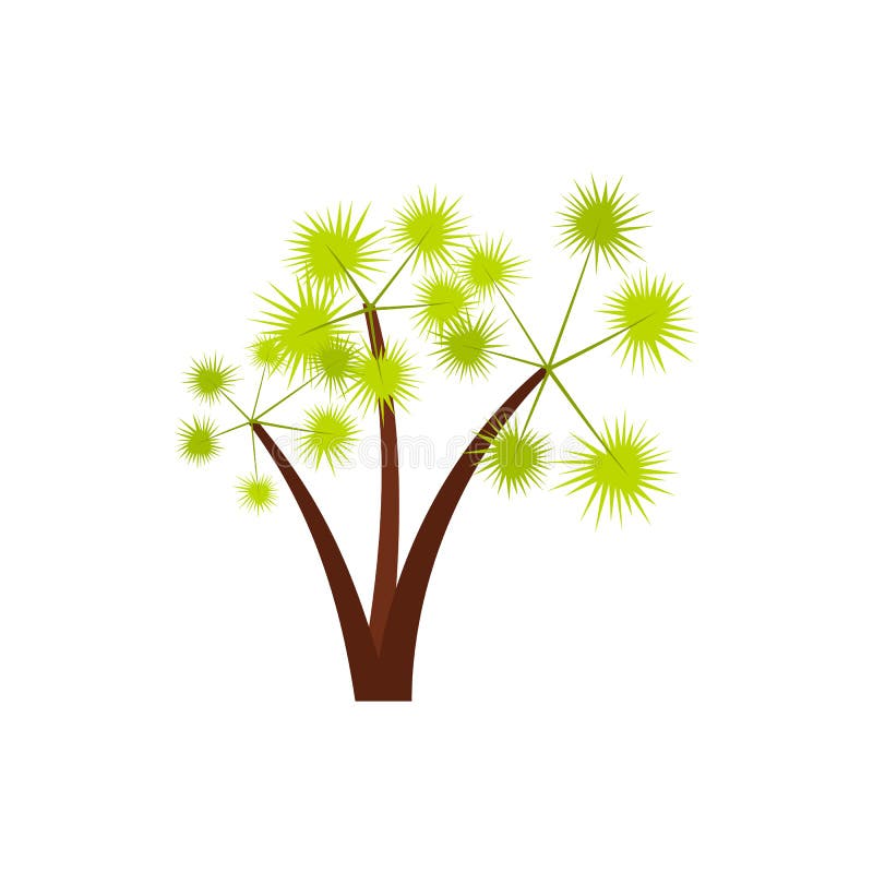 Drie stekelig palmenpictogram, vlakke stijl stock illustratie Drie stekelig palmenpictogram, vlakke stijl stock illustratie