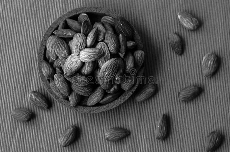 Dried almonds nut in lazy time stock image