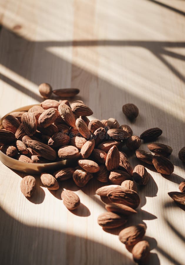 Dried almonds nut in lazy time: vintage tone. royalty free stock photos