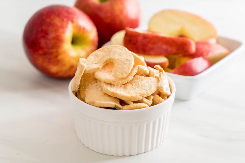 Dried apple chips stock image. Image of sweet, vegetarian 107216499