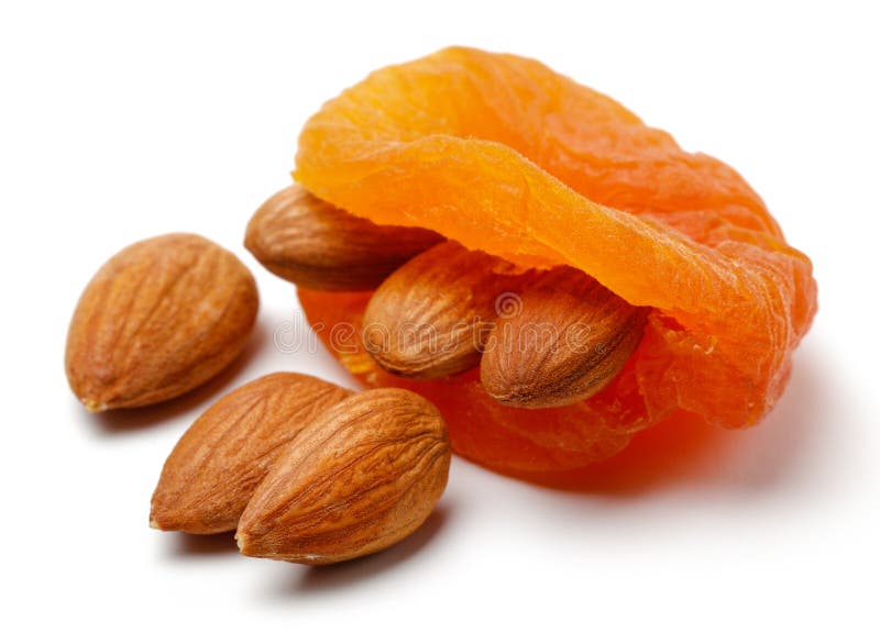 Dried Apricots with Almonds Isolated Stock Photo Image of agriculture, diet 154267936
