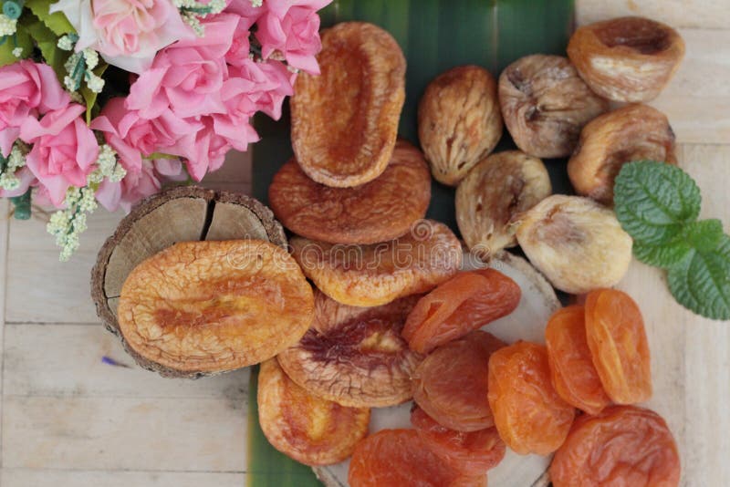 Dried Apricots and Mix Dried Fruit is Delicious. Stock Photo Image of