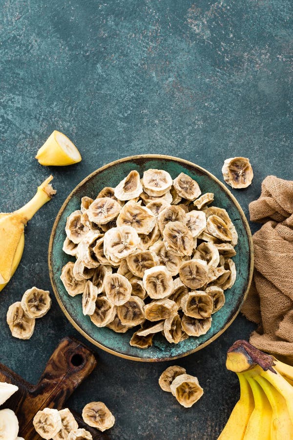Dried Banana Chips and Fresh Bananas Stock Photo Image of vegetarian, bananas 125481230