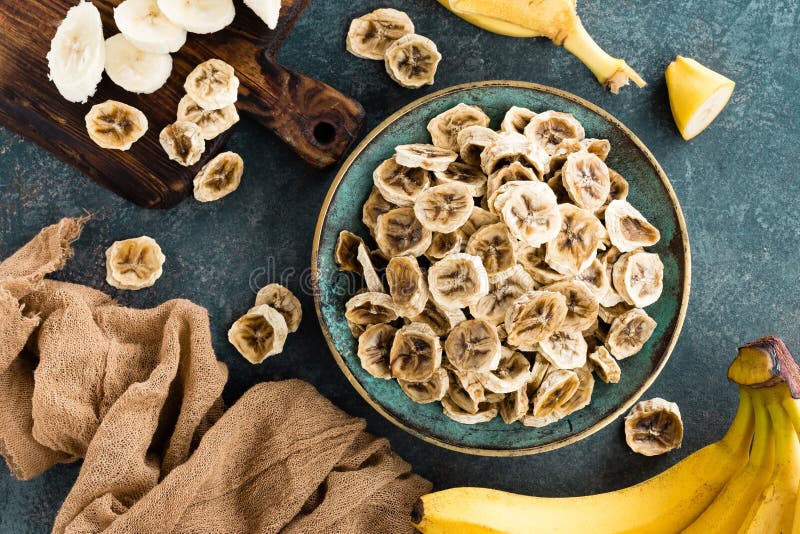 Dried Banana Chips and Fresh Bananas Stock Photo Image of tasty, vitamin 125481234