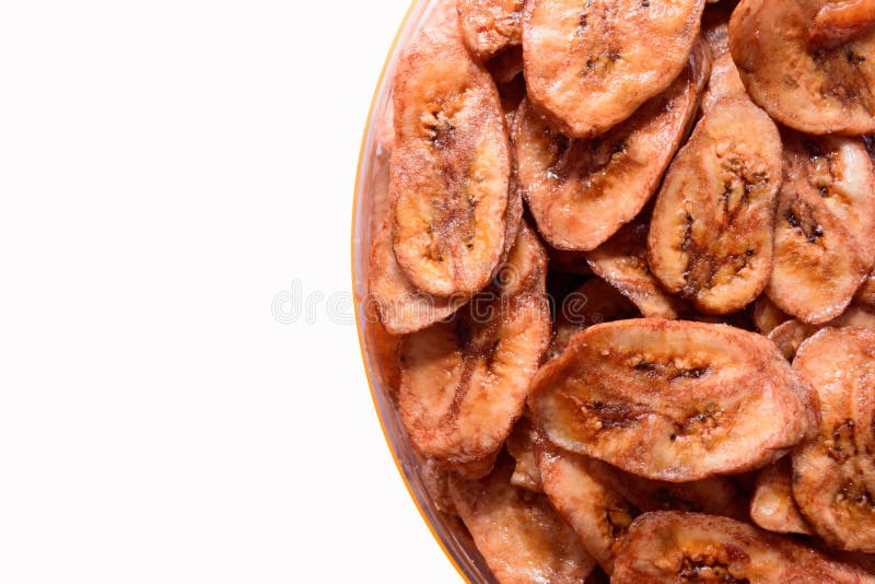 Dried Banana Slices Isolated Stock Image Image of colorful, baked