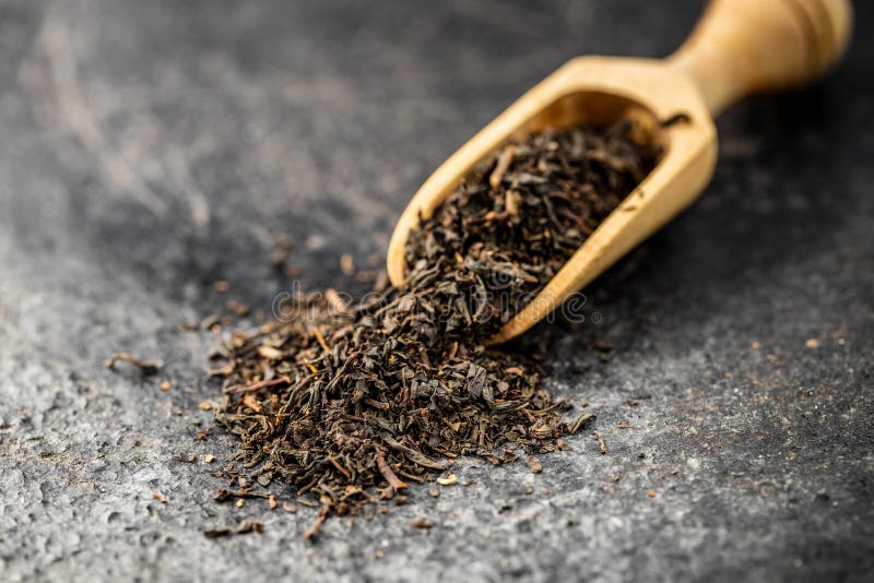 Dried black tea leaves stock image. Image of japanese 161907267