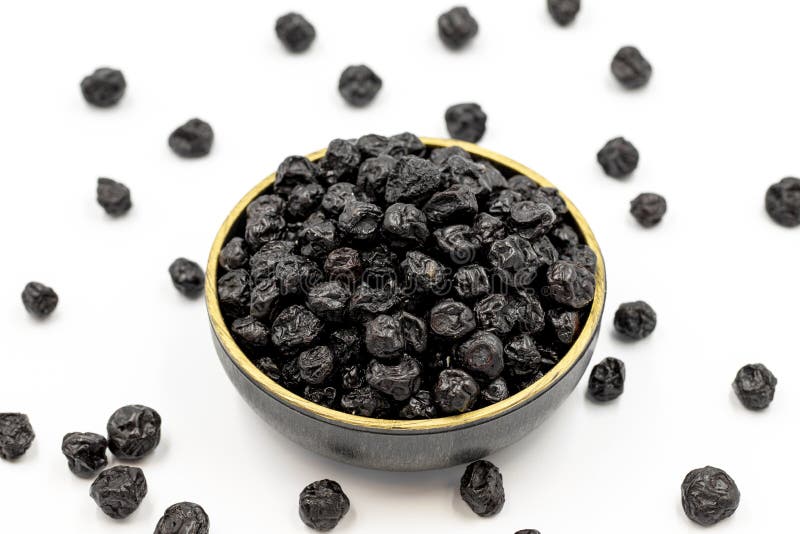 Dried Blueberries Isolated on a White Background. Bulk Blueberries