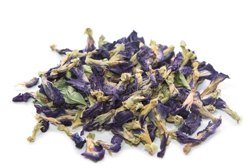 Dried Butterfly Pea Flowers Herbal for Drink or Food Stock Image