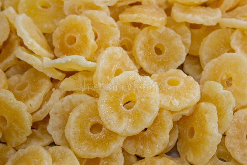 Dried and Candied Exotic Fruit Pineapple Papaya Lemon Orange Stock