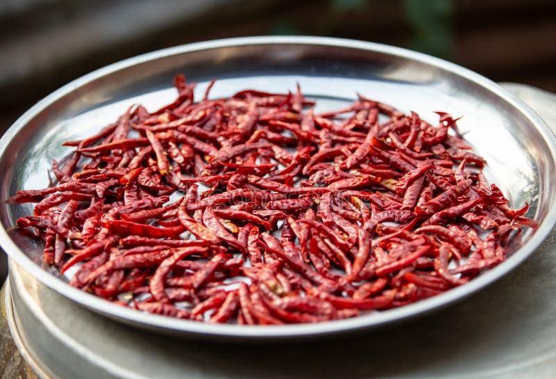 Dried Chilies Very Spicy for Thai Cooking Stock Image Image of