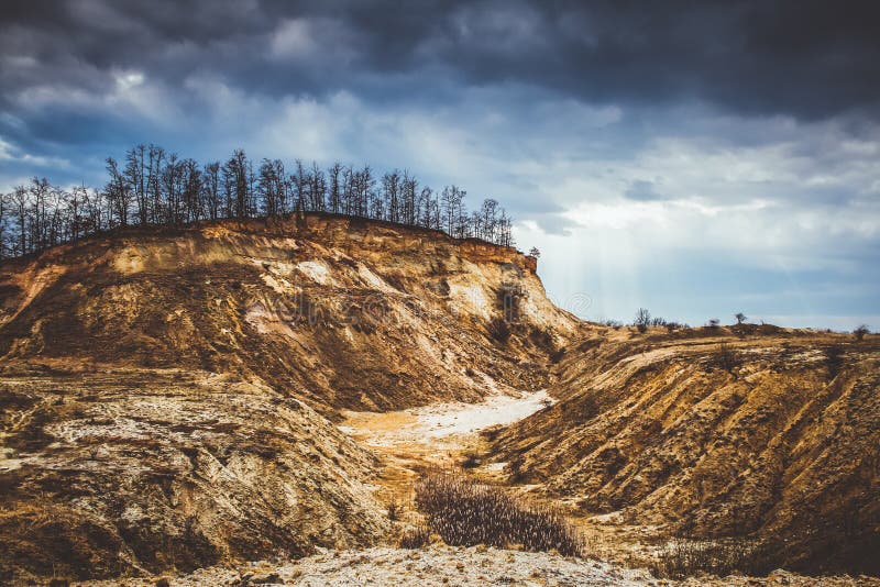dried cracked landslide and dead trees global warming climate change stock photos dried cracked landslide and dead trees global warming climate change stock photos