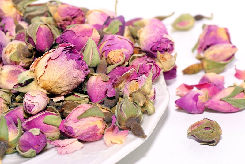 Dried flowers roses(Rosa damascena),mainly used for production of rose oil and pink water and therapies. Regenerate stock images, royalty-free photos and pictures