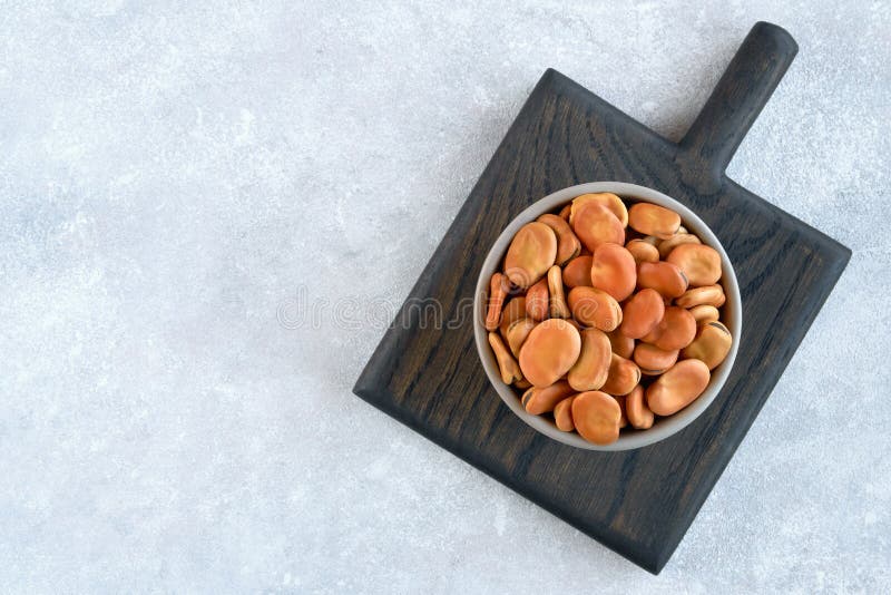 Dried Fava Beans in Bowl . Top View, Copy Space Stock Photo Image of