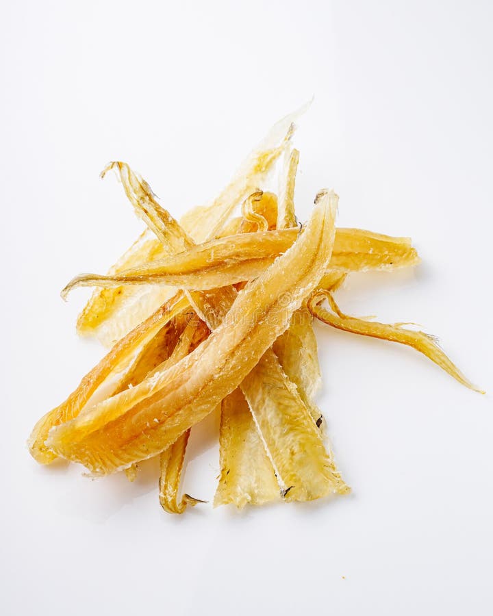 Dried Fish Beer Snack on a White Acrylic Background Stock Image Image