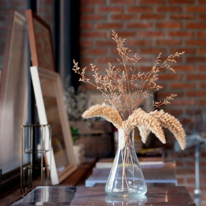 Dried Flowers Decoration in Living Room Stock Image Image of