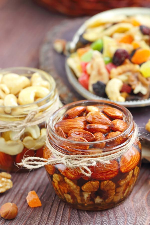 Dried Fruit and Nuts in Honey Stock Image Image of apricots, oriental