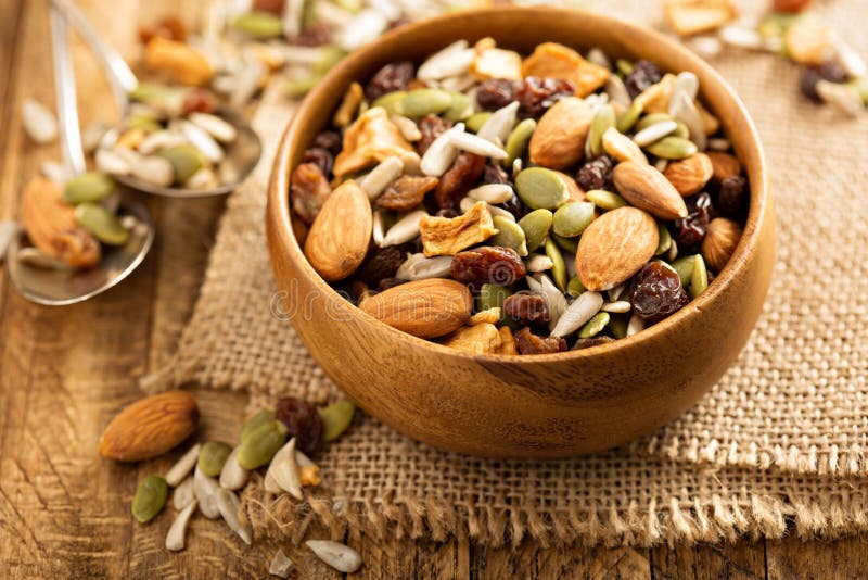 Dried fruit and nuts trail mix