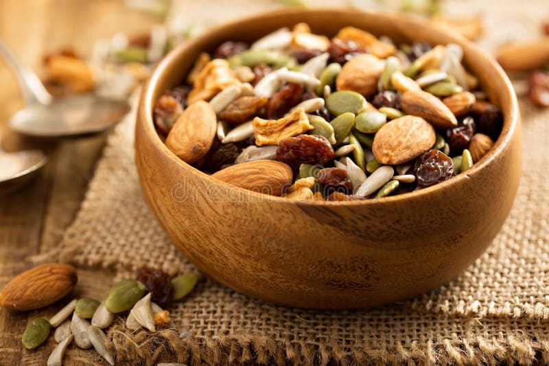 Dried fruit and nuts trail mix