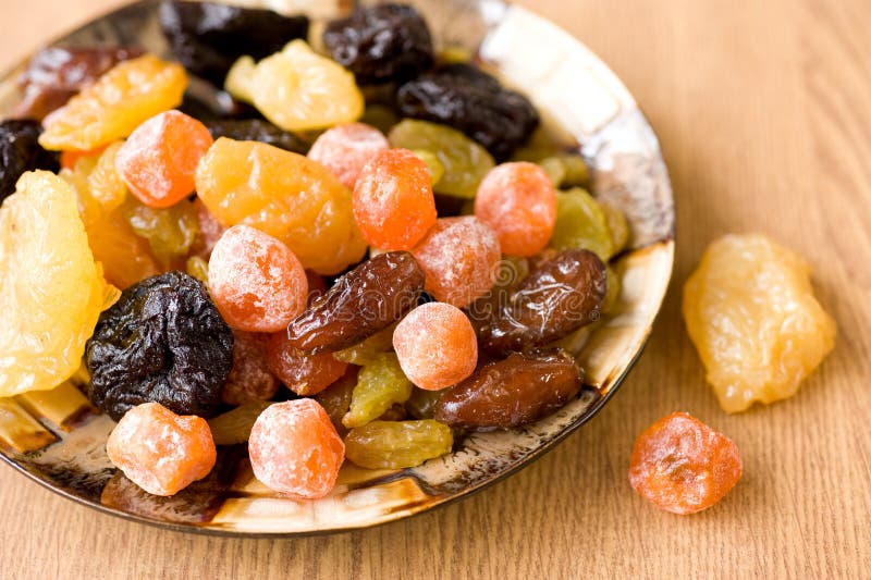 Dried Fruit. Raisins, Kumquat, Pear, Prunes, Dates Stock Image Image