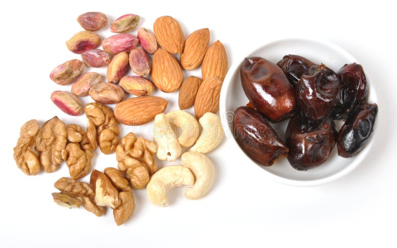 Dried fruits and nuts royalty free stock image