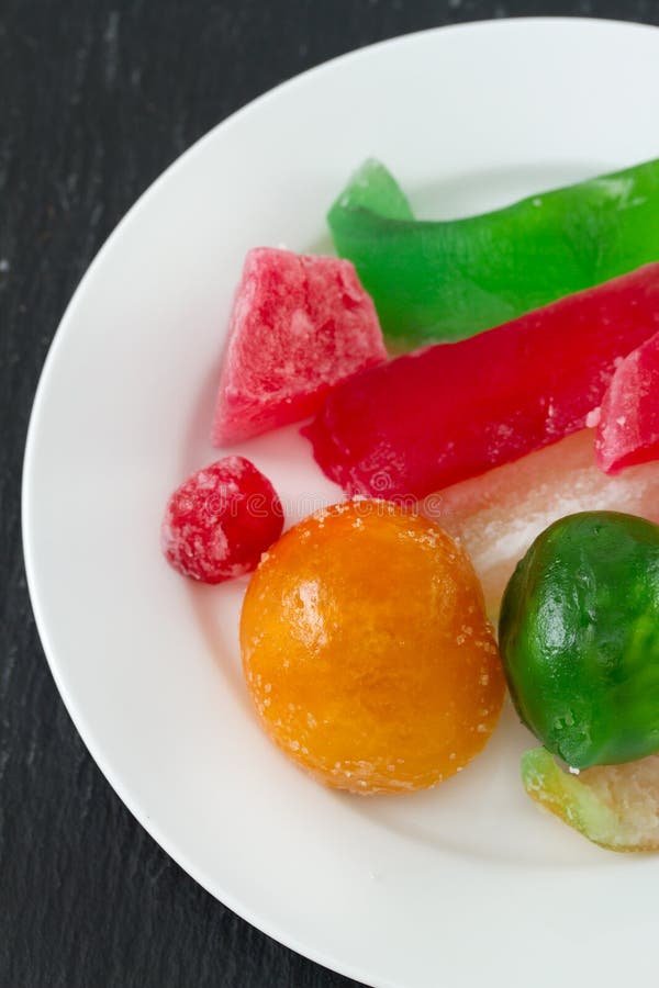 Dried fruits on plate stock photo. Image of fruit, sugar 34223040