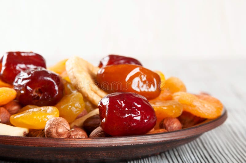 Dried fruits in a plate