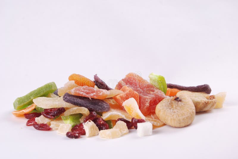 Dried Fruits on White Background Stock Image Image of nutrition