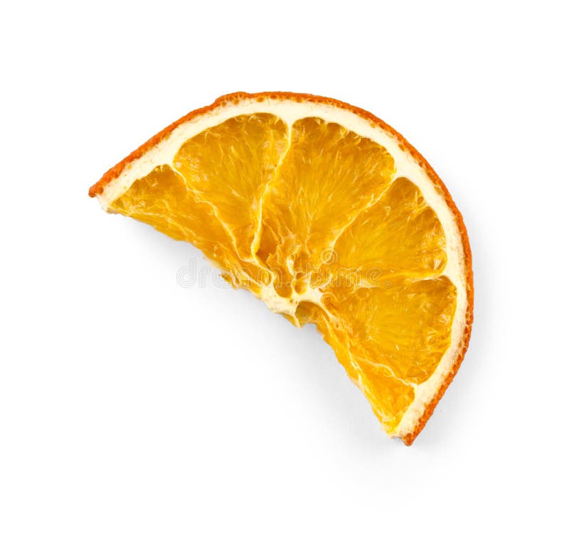 Dried Half A Slice Of Orange Isolated On White Stock Image Image Of