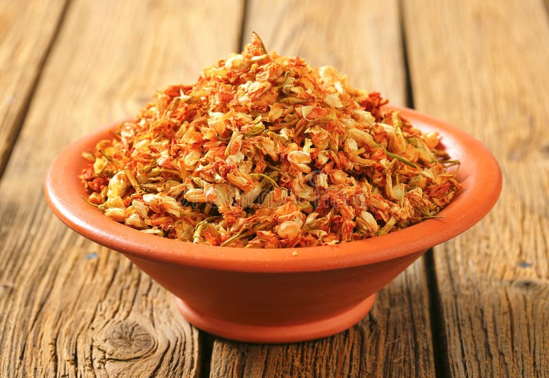 Dried Jasmine Leaves and Flowers Stock Photo Image of wood, dried