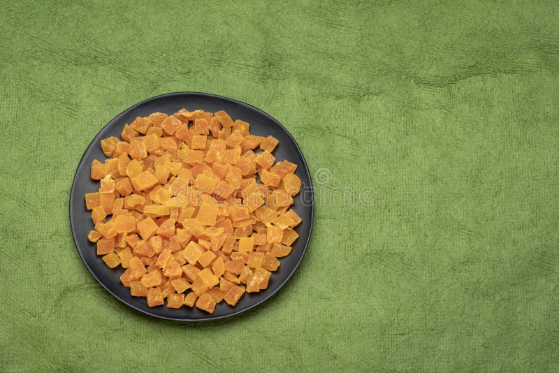 Dried mango fruit diced stock photo. Image of dice, plate 239933702