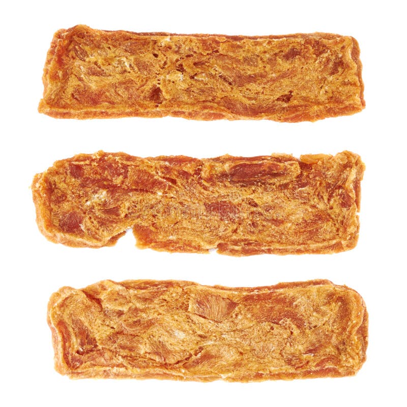 Dried Meat Strip Snack Isolated Stock Photo Image of long, beef 48060954