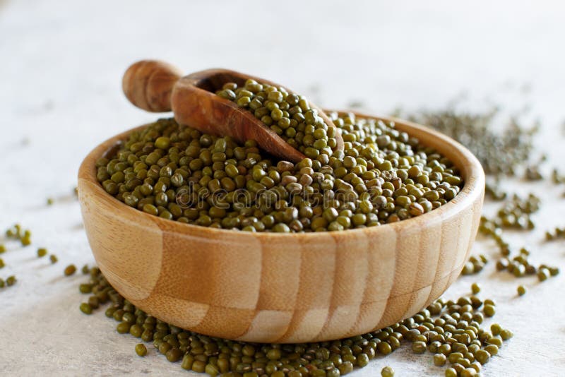 Dried Mung Beans in a Bowl with a Spoon Stock Image Image of details