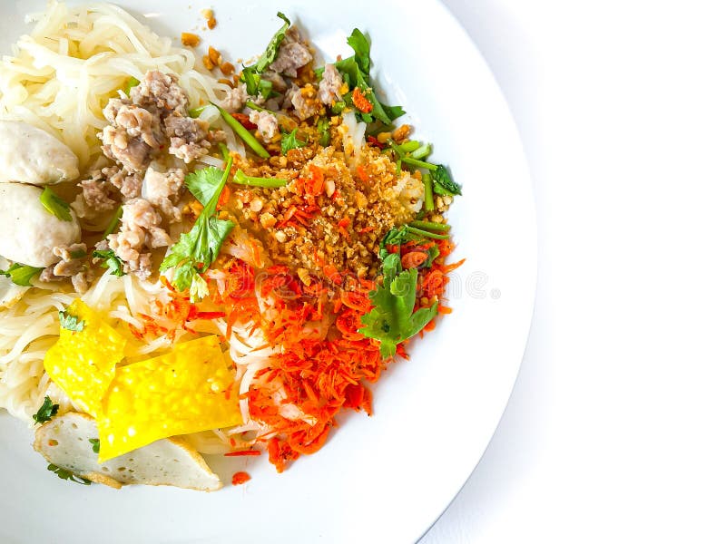 Dried Noodles Thai Food Style on White Stock Photo Image of nutrition