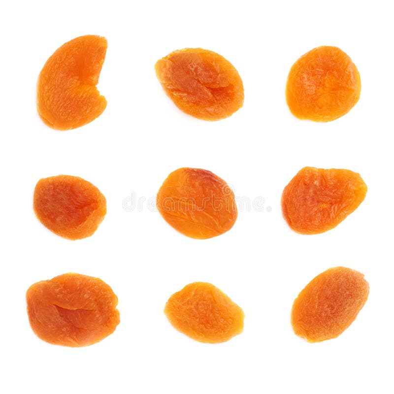 Dried Orange Apricots Over White Background Stock Photo Image of