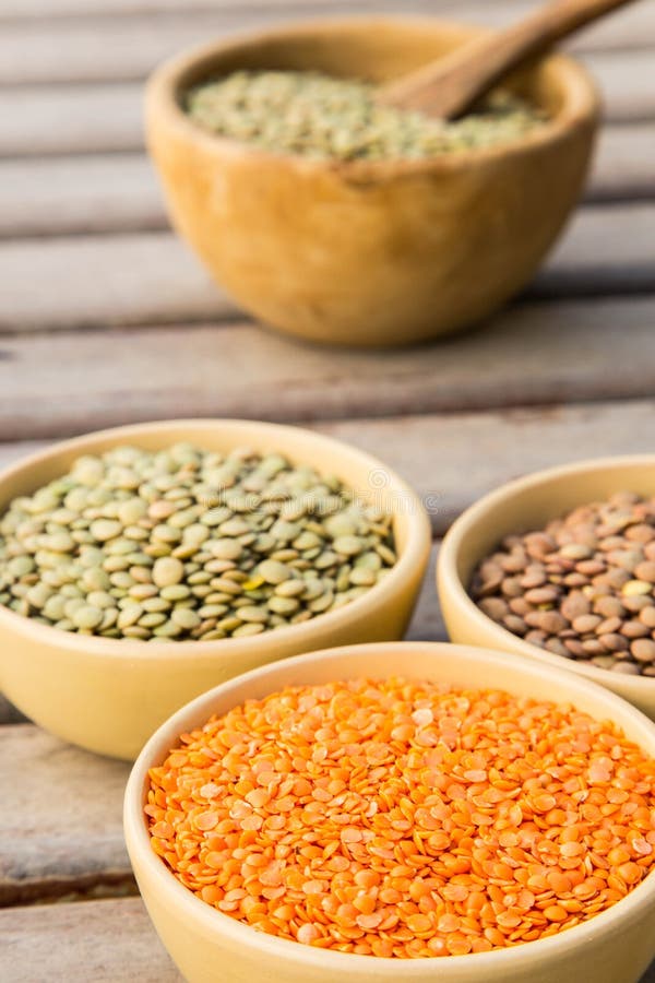 Dried Orange Lentils in the Wooden Spoon Stock Photo Image of protein