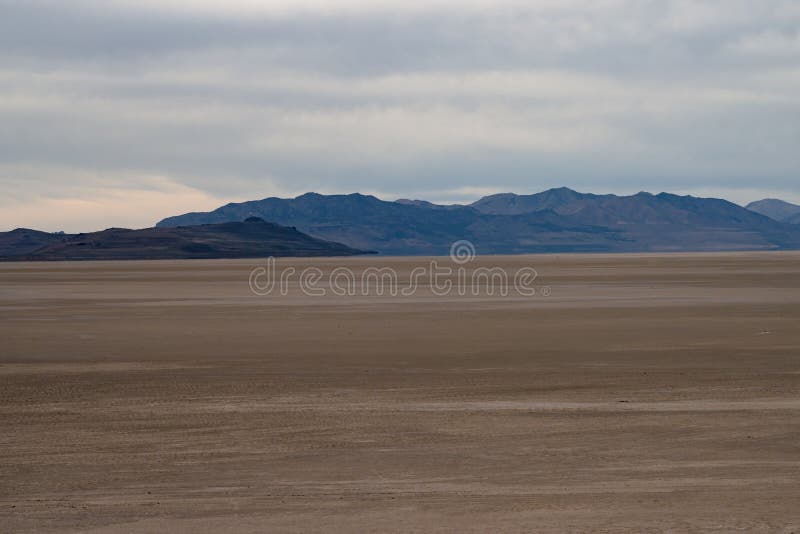 Dried out Great Salt Lake, Utah. Drought, global warming, climate change issues