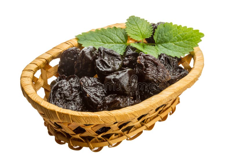 Dried plums stock photo. Image of leaf, bowl, dietary 45391978